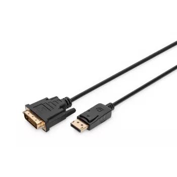 DIGITUS DisplayPort adapterio laidas, DP – DVI (24+1) M/M, 3 m su užraktu, DP 1.1a suderinamas, juodas