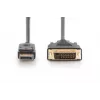 DIGITUS DisplayPort adapterio laidas, DP – DVI (24+1) M/M, 3 m su užraktu, DP 1.1a suderinamas, juodas