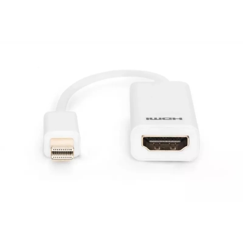 DIGITUS ASSMANN DisplayPort adapterio laidas, mini DP - HDMI A tipas M/F, 15 cm, DP 1.1a suderinamas, CE, baltas