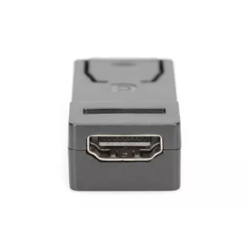 DIGITUS DisplayPort adapteris, DP - HDMI A tipo M/M, su fiksatoriumi, DP 1.1a, Full HD, juodas