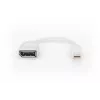 DIGITUS DisplayPort adapterio laidas, mini DP - DP M/F, 0,15 m, DP 1.2, baltas
