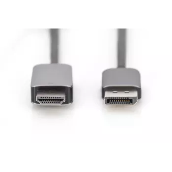 DIGITUS DP į HDMI adapterio laidas 8K@60Hz, aliuminio korpusas, juodas, 2 m