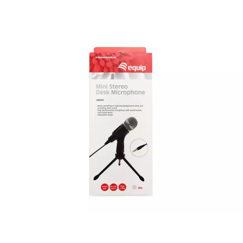 Stalinis mikrofonas Equip Mini, -30 dB, 30 - 16000 Hz, 2200 Ω, laidinis, 3.5 mm