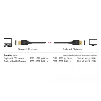 DisplayPort kabelis DeLOCK 85660 2 m Juoda