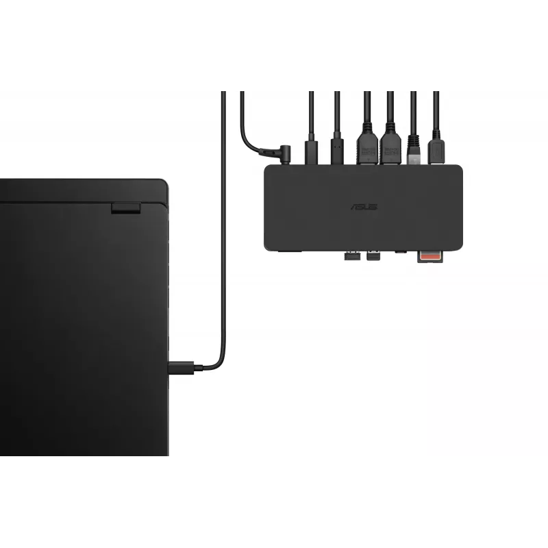 Dokavimo stotelė ASUS DC500 Thunderbolt 4 Triple 4K, 150W PD, 3 ekranai, 2x HDMI 2.1, 2x USB‑A, 2x USB2.0, RJ‑45, MicroSD
