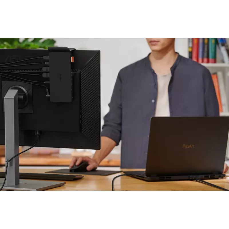 Dokavimo stotelė ASUS DC500 Thunderbolt 4 Triple 4K, 150W PD, 3 ekranai, 2x HDMI 2.1, 2x USB‑A, 2x USB2.0, RJ‑45, MicroSD