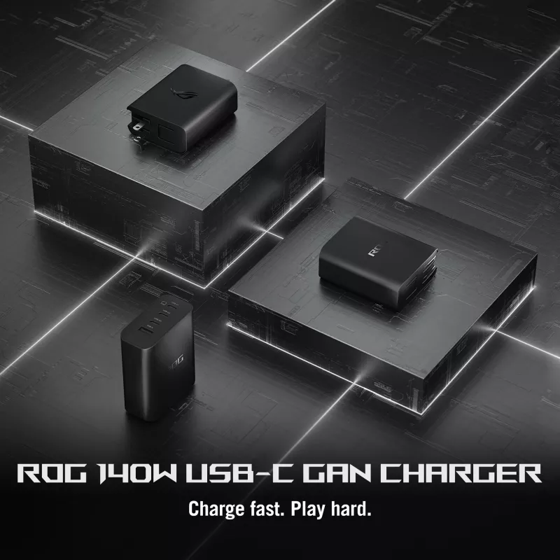 ASUS ROG 140W USB-C GaN universalus juodas kroviklis, greitas įkrovimas, vidinis