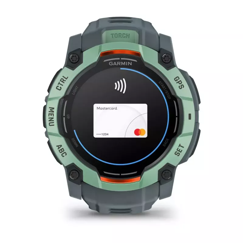 Išmanusis laikrodis GARMIN Instinct 3 AMOLED — 50 mm korpusas, AMOLED 1,3 colio, GPS/GLONASS/Galileo, 10 ATM, 24 dienų baterija