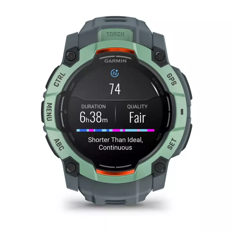Išmanusis laikrodis GARMIN Instinct 3 AMOLED — 50 mm korpusas, AMOLED 1,3 colio, GPS/GLONASS/Galileo, 10 ATM, 24 dienų baterija