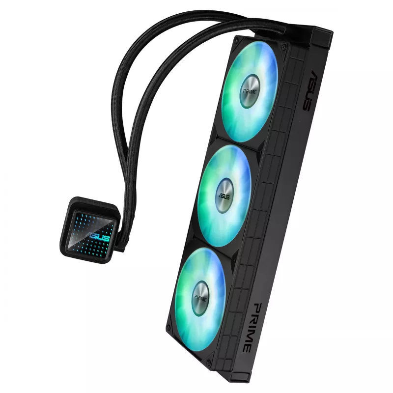 ASUS Prime LC 360 ARGB vandens aušintuvas 360 mm, 3x120 mm ventiliatoriai, ARGB apšvietimas, juodas
