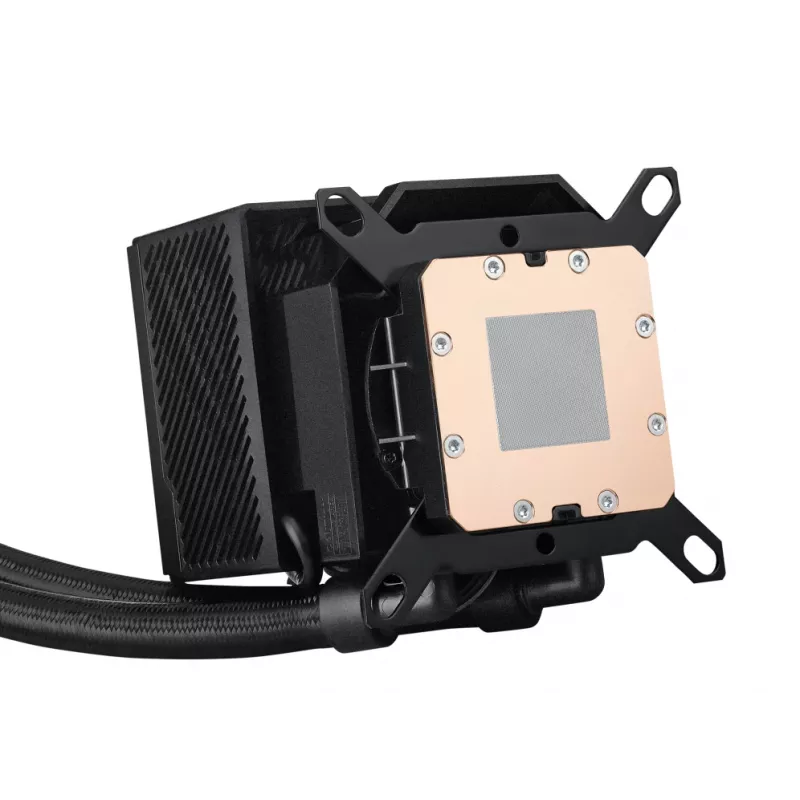 ASUS ROG RYUJIN III 240 procesoriaus vandens aušintuvas 240 mm, 2x120 mm ventiliatoriai, 3,5 colio LCD ekranas, juoda