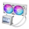 ASUS ROG RYUJIN III 240 ARGB White Edition procesoriaus skystinis aušintuvas 240 mm, 2x120 mm ventiliatoriai, 3,5 col. LCD ekranas