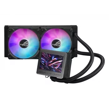 ASUS ROG Ryujin III 240 ARGB skysčio aušintuvas, 240 mm radiatoriumi, 3,5 colio LCD ekranu, ARGB ventiliatoriais, juodas