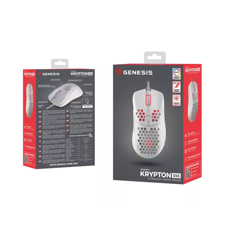 GENESIS Krypton 555 pelė žaidimams Dešinei rankai USB Type-A Optinė 8000 DPI