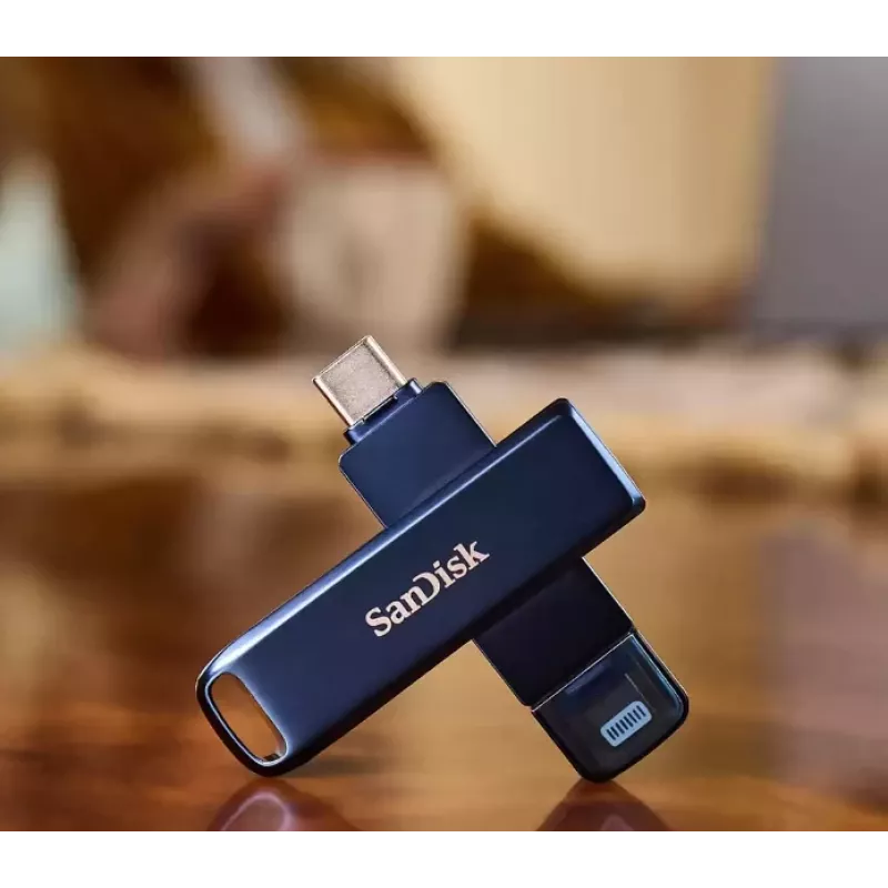 WESTERN DIGITAL SanDisk Phone Drive iPhone - 128GB USB atmintukas - USB-C/Lightning - Metallic Sky Blue