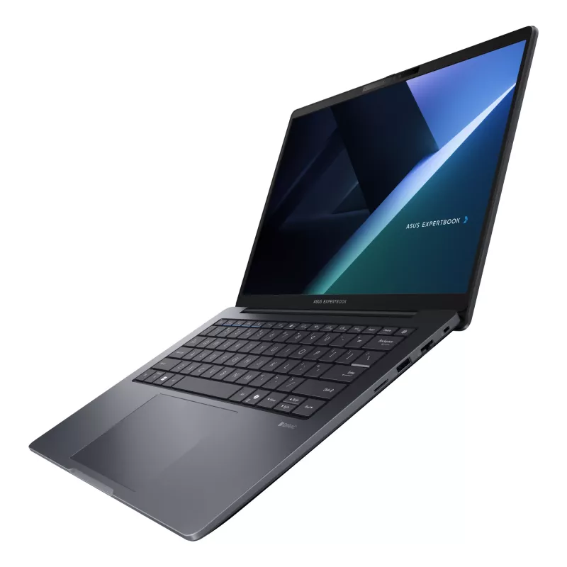 ASUS ExpertBook B3 B3405CCA-LY0066X nešiojamasis kompiuteris, Intel Core Ultra 5 125H, 35,6 cm (14 colių) WUXGA, 16 GB DDR5-SDRAM, 512 GB SSD, Intel Arc Graphics, Windows 11 Pro, vokiška klaviatūra, juodas, pilkas
