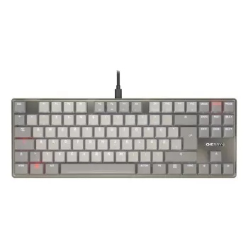 Mechaninė klaviatūra Cherry KC 500 MX LP TKL – QWERTZ vokiškas išdėstymas, USB, 88 klavišai, pilka
