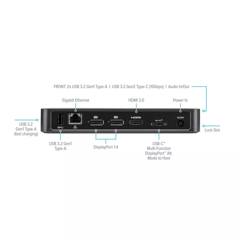 Targus DOCK430EUZ USB-C dokavimo stotelė su 85W įkrovimu, juoda