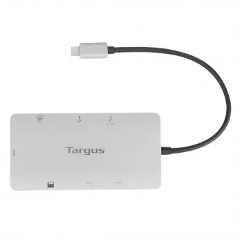 Targus DOCK423EU USB-C dokavimo stotelė su dviem HDMI, 100W PD, sidabrinė