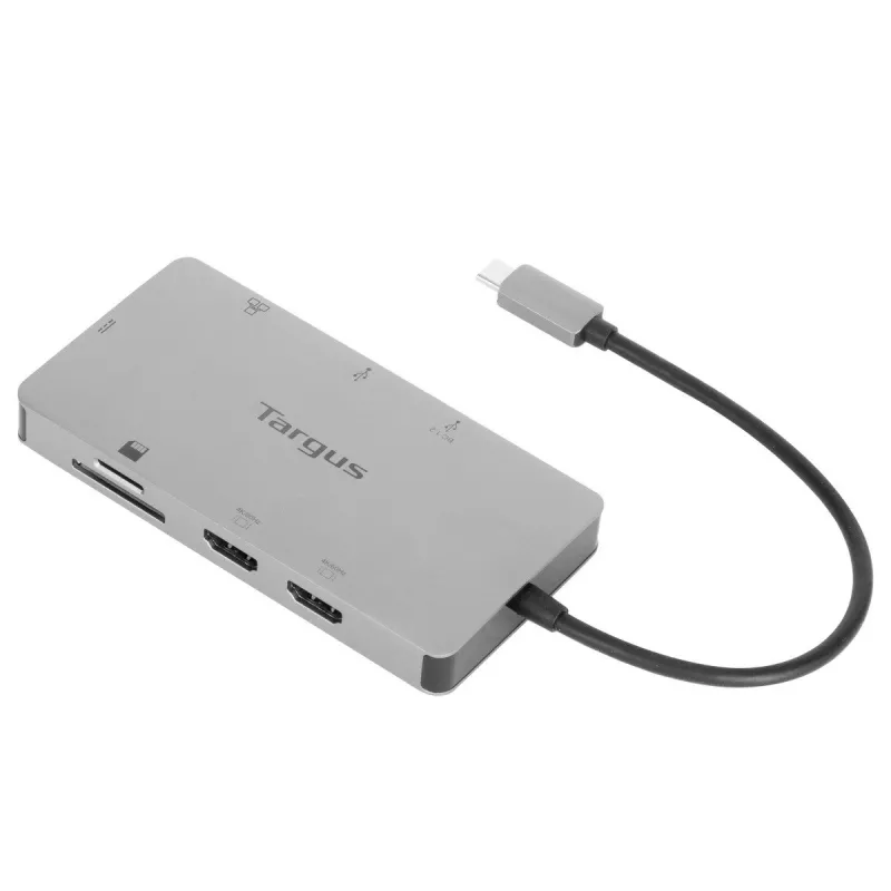 Targus DOCK423EU USB-C dokavimo stotelė su dviem HDMI, 100W PD, sidabrinė