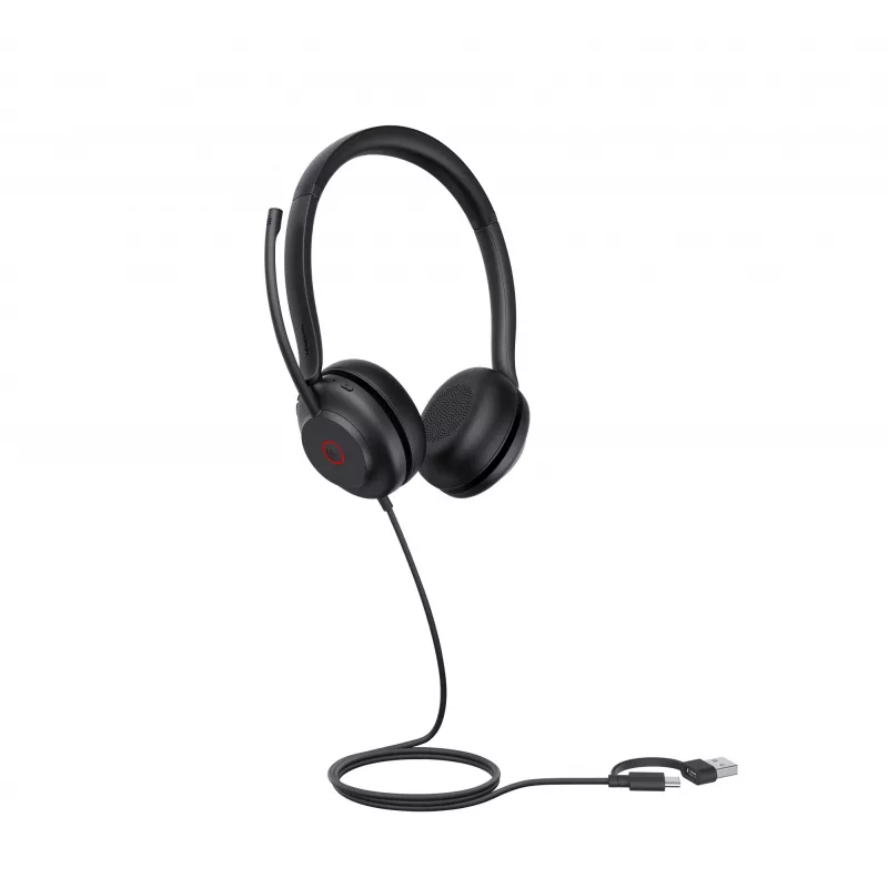 Yealink UH35 Dual UC USB-C/A ausinės, laidinės, 20–20000 Hz, skambučiams/muzikai, 139,5 g, juodos