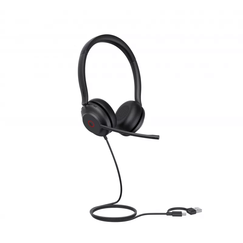 Yealink UH35 Dual UC USB-C/A ausinės, laidinės, 20–20000 Hz, skambučiams/muzikai, 139,5 g, juodos