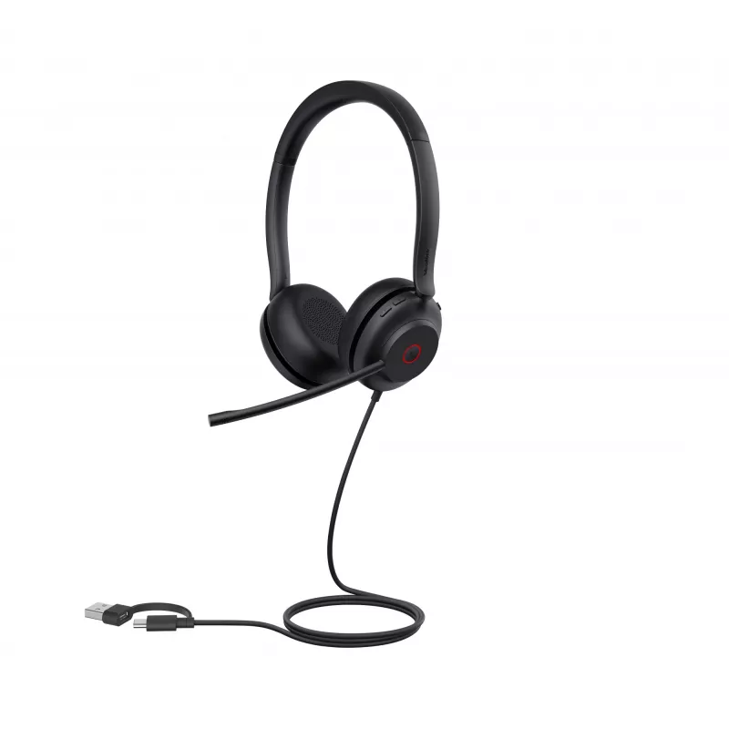 Yealink UH35 Dual UC USB-C/A ausinės, laidinės, 20–20000 Hz, skambučiams/muzikai, 139,5 g, juodos