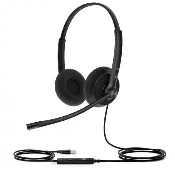 Yealink UH34 Lite Dual Teams ausinės, laidinės, 20–20000 Hz, biuras/skambučių centras, 110 g, juodos