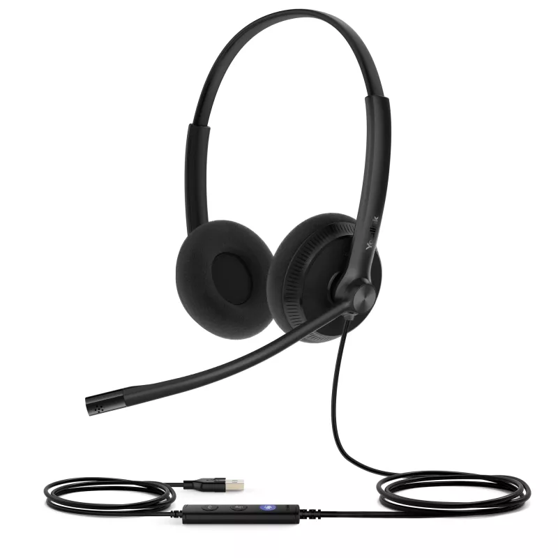 Yealink UH34 Lite Dual Teams ausinės, laidinės, 20–20000 Hz, biuras/skambučių centras, 110 g, juodos