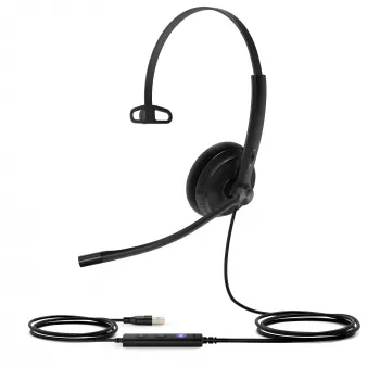 Yealink UH34 Lite Mono Teams ausinė, laidinė, 20–20000 Hz, biurui/skambučių centrui, 84 g, juoda