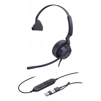 Yealink UH42 Mono Teams laidinė ausinė USB-C/A, juoda
