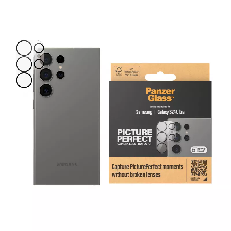 PanzerGlass Camera Lens Protector Samsung Galaxy S24 Ultra Atsparus Įbrėžimams ir Smūgiams