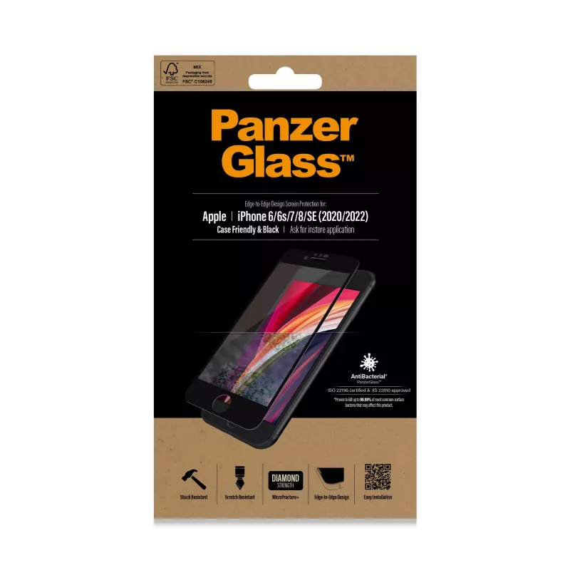 PanzerGlass ® Apsauginis stiklas iPhone 8 | 7 | 6s | 6 | SE (2020/2022) | Edge-to-Edge