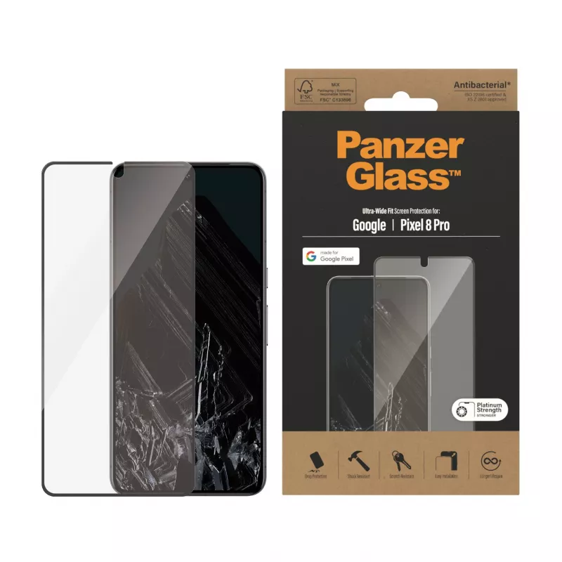 PanzerGlass® apsauginis stiklas Google Pixel 8 Pro | Ultra-Wide Fit