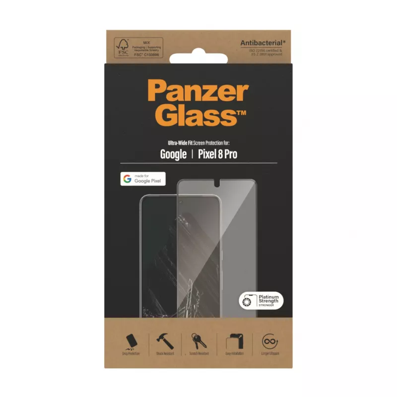 PanzerGlass® apsauginis stiklas Google Pixel 8 Pro | Ultra-Wide Fit