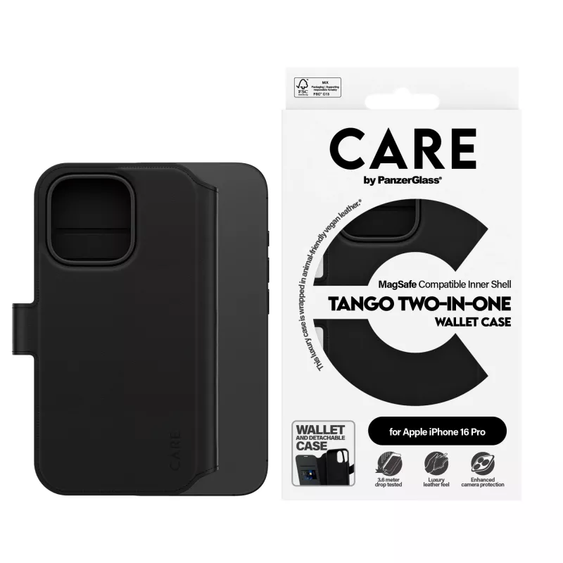 PanzerGlass CARE™ by ® Tango 2-in-1 Dėklas su Pinigine ir MagSafe, iPhone 16 Pro