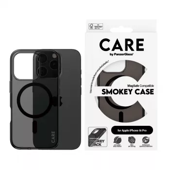 Dangtelis PanzerGlass CARE by Flagship Case Urban Combat Smokey su Juodu MagSafe iPhone '24 6.3 colio Pro
