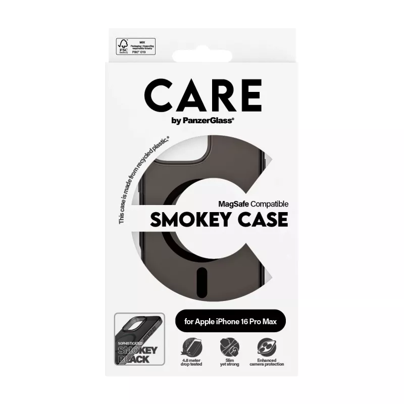 PanzerGlass CARE™ by ® Urban Combat Case Smokey su juodu MagSafe iPhone 16 Pro Max