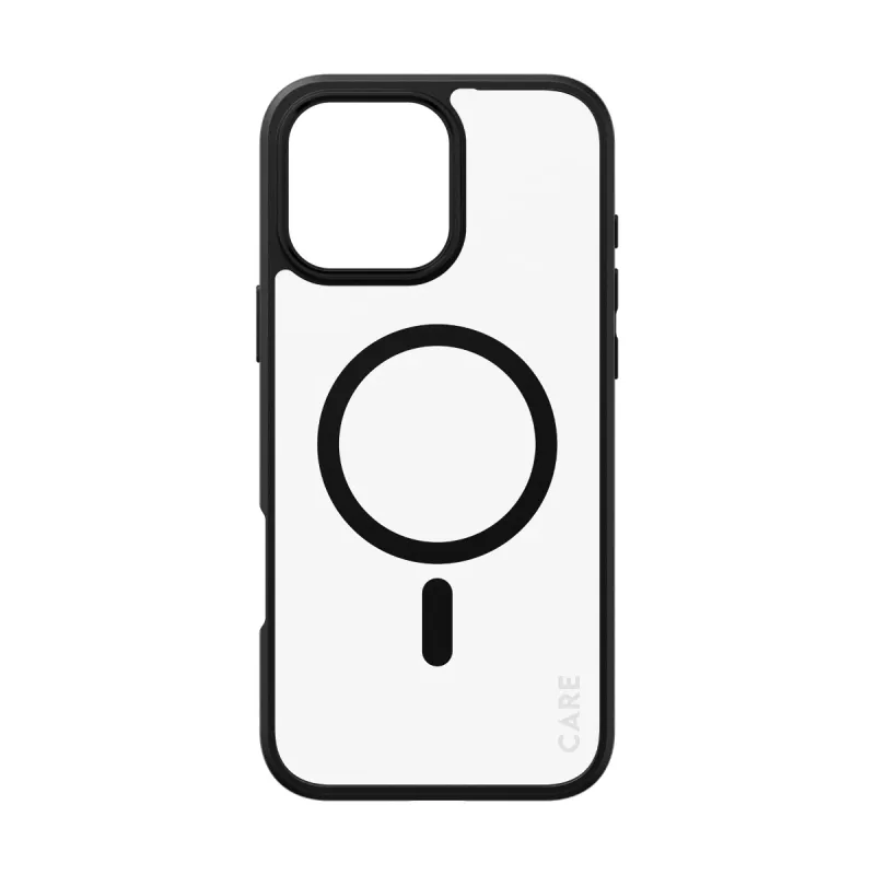 PanzerGlass CARE™ by ® Urban Combat dėklas permatomas su juodu rėmu ir MagSafe, skirtas iPhone 16 Pro Max