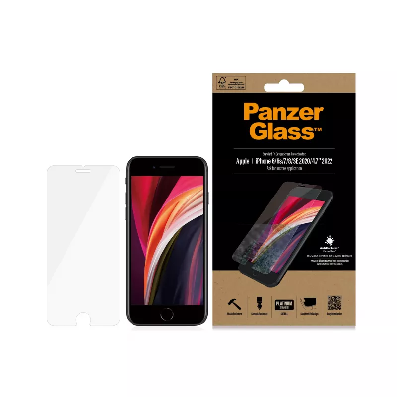 PanzerGlass® Apsauginis stiklas iPhone 8 | 7 | 6s | 6 | SE (2020/2022) | Standartinis