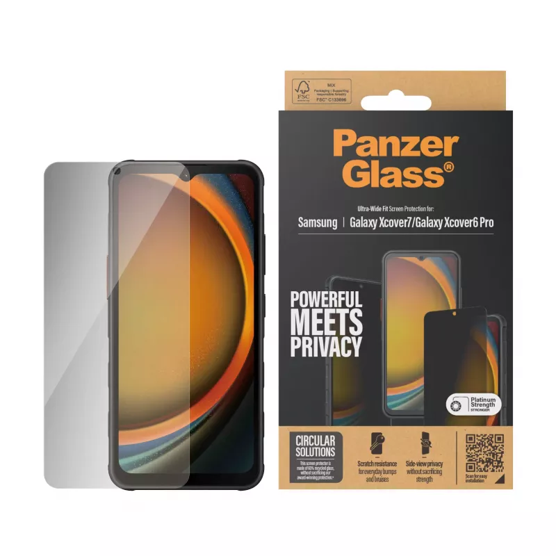 PanzerGlass® privatumo ekrano apsauga Samsung Galaxy Xcover7 Pro | Xcover7 | Xcover6 Pro | Ultra-Wide Fit