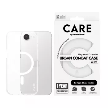 Dėklas PanzerGlass CARE by Flagship Case Urban Combat Skaidrus Qi suderinamas iPhone 16e