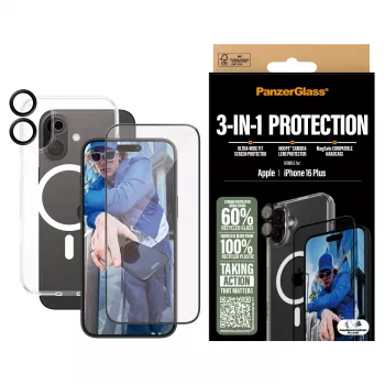 PanzerGlass ® 3-in-1 apsaugos rinkinys iPhone 16 Plus