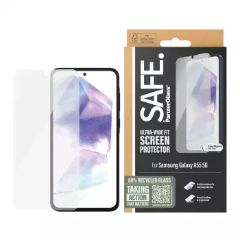 PanzerGlass SAFE. by ® Ekrano apsauga Samsung Galaxy A55 5G | Ultra-Wide Fit su EasyAligner