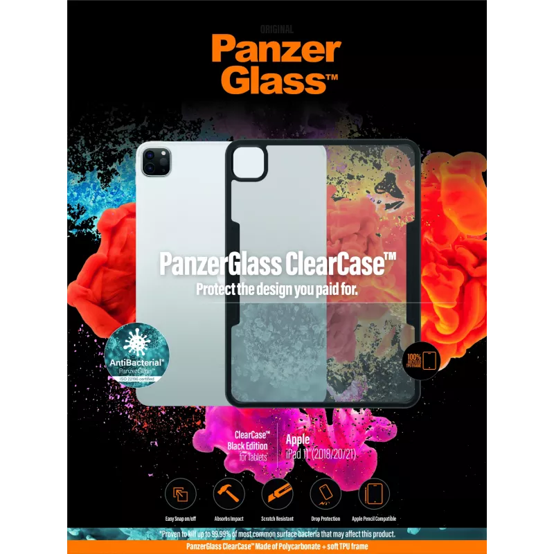 PanzerGlass® ClearCase™ iPad Pro 11″ (2018, 2020-2022) dėklas, juodas