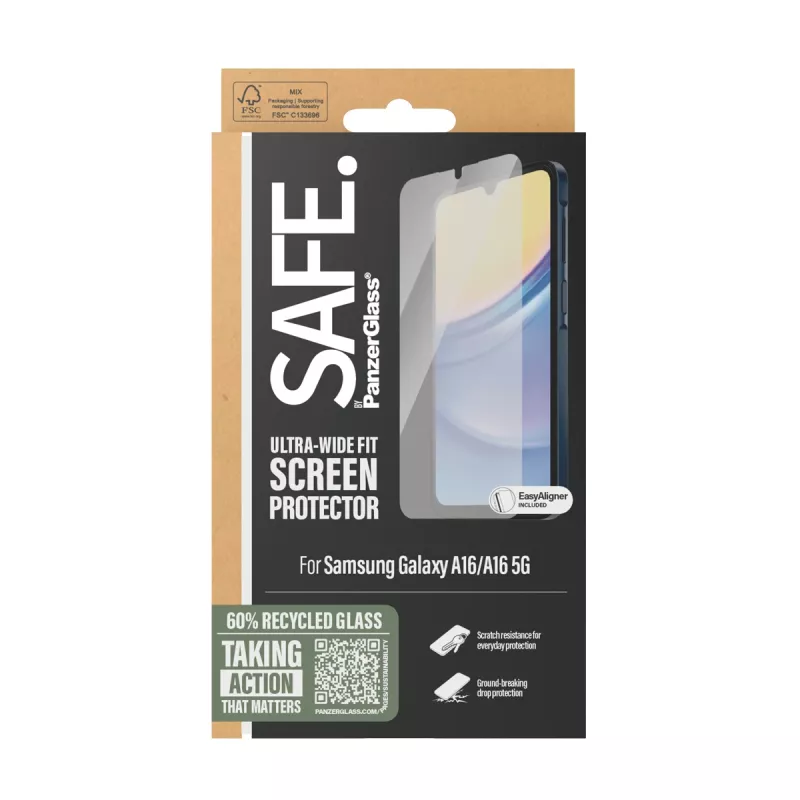 PanzerGlass SAFE. by ® Apsauginis stiklas Samsung Galaxy A16 | A16 5G | Ultra-Wide Fit