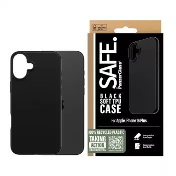 PanzerGlass SAFE. by ® TPU Dėklas Juodas iPhone 16 Plus, Apsauginis Dėklas, Apple, Apple - iPhone 16 Plus, Juoda