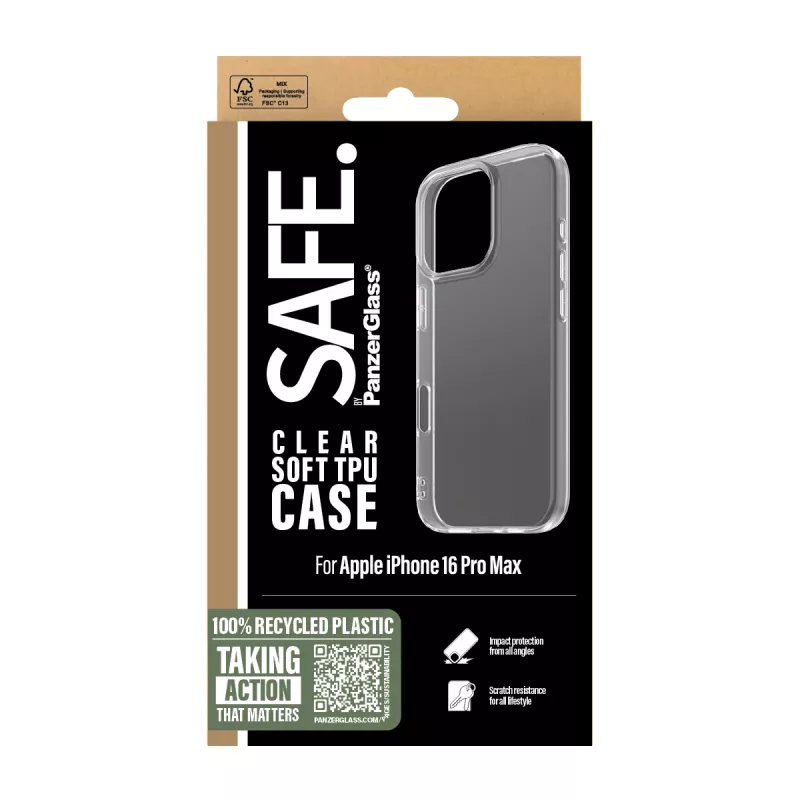 PanzerGlass SAFE. by ® TPU Dėklas Skaidrus iPhone 16 Pro Max