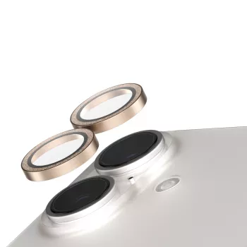 PanzerGlass SAFE. by ® kameros objektyvo apsauga „Glitter Gold“, skirta iPhone 16 / 16 Plus