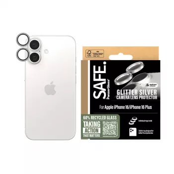 Apsauginiai objektyvų žiedai PanzerGlass SAFE. Glitter Silver iPhone '24 6,1 colio | 6,7 colio